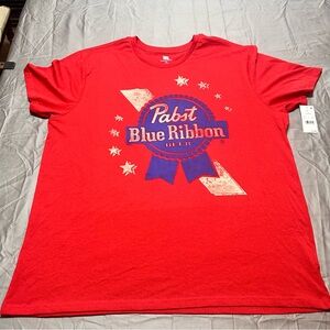 Pabst Blue Ribbon PBR Americana T-Shirt Red Size Men's 2XL NWT